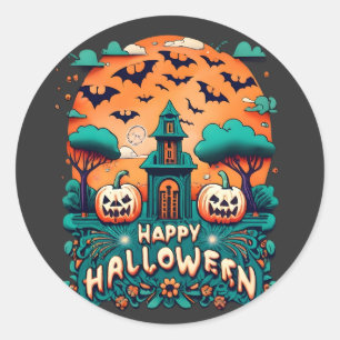 Happy Halloween Spooky Halloween Runder Aufkleber