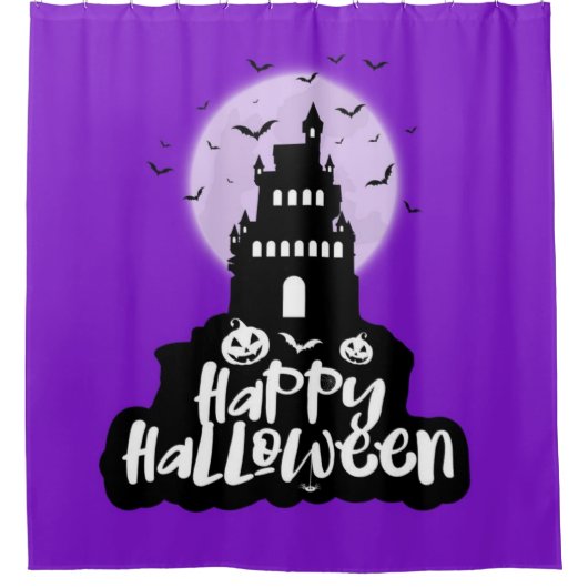 Happy Halloween Spooky House Duschvorhang (Vorderseite)