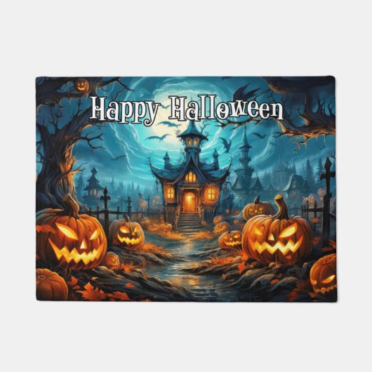 Happy Halloween | Spooky Illuminving Pumpkins Fußmatte (Vorderseite)