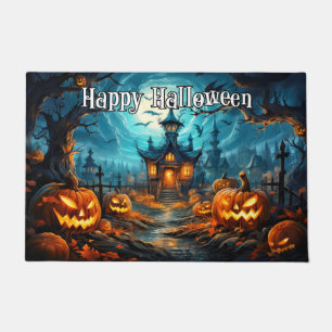 Happy Halloween   Spooky Illuminving Pumpkins Fußmatte