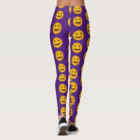 Happy Halloween Spooky Lila Bat Leggings (Rückseite)