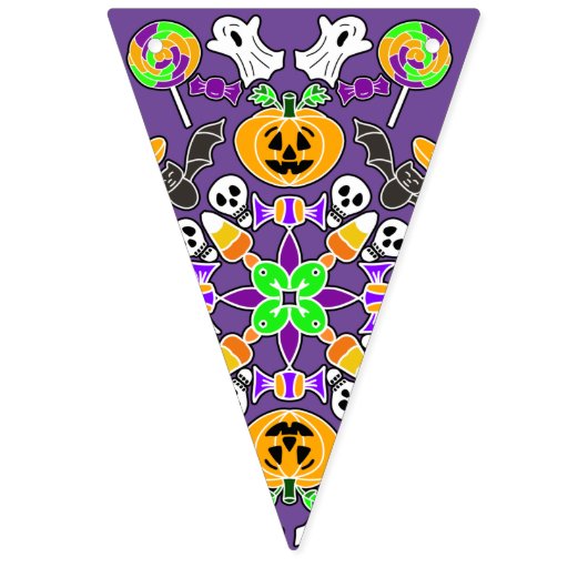 Happy Halloween Spooky Mandala Wimpelkette (Zweite Fahne)