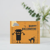 Happy Halloween Spooky Monster Postkarte (Stehend Vorderseite)