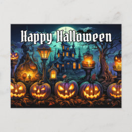 Happy Halloween | Spooky Nefarious Pumpkins Postkarte