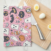 Happy Halloween Spooky Niedlich & festlich Hallowe Geschirrtuch (Viertel Falte)