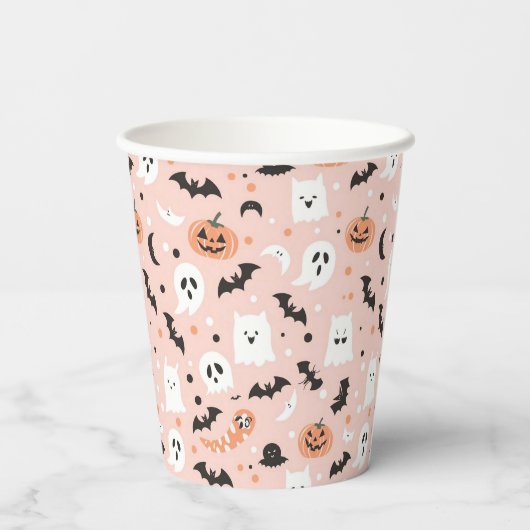 Happy Halloween Spooky Niedlich & festlich Hallowe Pappbecher (Rückseite)