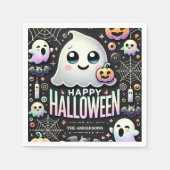 Happy Halloween Spooky Niedlich Ghost Serviette (Vorderseite)