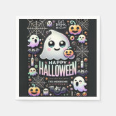 Happy Halloween Spooky Niedlich Ghost Serviette (Vorderseite)