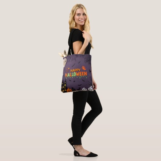 Happy Halloween Spooky & Niedlich Trick oder Treat Tasche (Am Model)