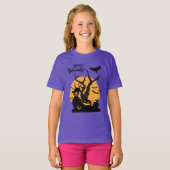 Happy Halloween Spooky Night Silhouetten Girl's T-Shirt (Vorne ganz)