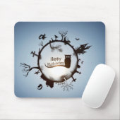Happy Halloween Spooky Owl Mousepad (Mit Mouse)