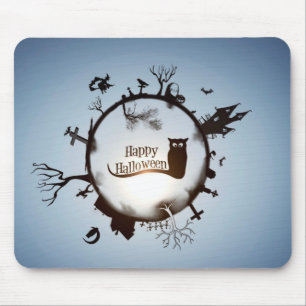 Happy Halloween Spooky Owl Mousepad