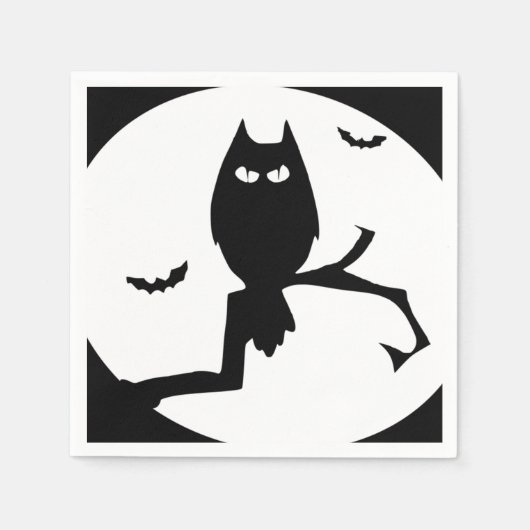 Happy Halloween Spooky Owl Paper Napkin Serviette (Vorderseite)