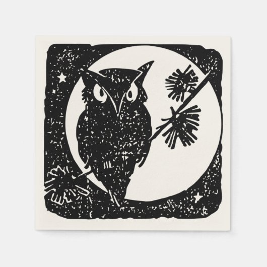 Happy Halloween Spooky Owl Paper Napkin Serviette (Vorderseite)