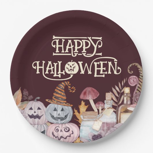 Happy Halloween Spooky Pappteller (Vorderseite)