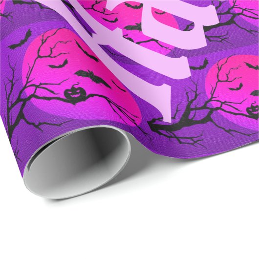 Happy Halloween Spooky Party Time Geschenkpapier (Rolleneckpunkt)