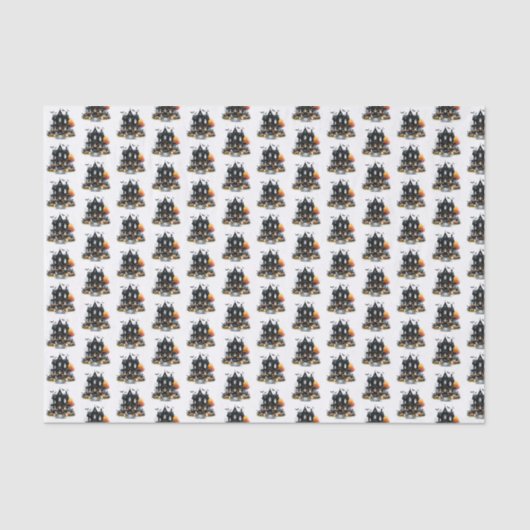 Happy Halloween Spooky Pattern Seidenpapier (Vorderseite)
