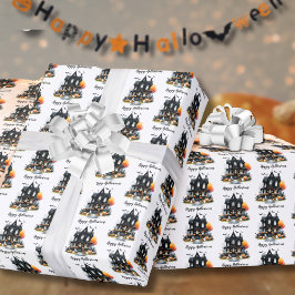 Happy Halloween Spooky Pattern Wrapping Paper Geschenkpapier