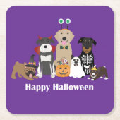 Happy Halloween Spooky Pet Kostüme Rechteckiger Pappuntersetzer (Vorderseite)