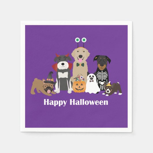Happy Halloween Spooky Pet Kostüme Serviette (Vorderseite)