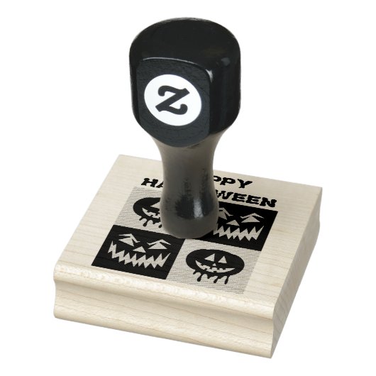 Happy Halloween Spooky Pumpkin Ghost Face Gummistempel (Stempel)