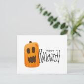 Happy Halloween Spooky Pumpkin Postkarte (Stehend Vorderseite)