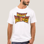Happy Halloween Spooky Pumpkin Text Design T-Shirt (Vorderseite)