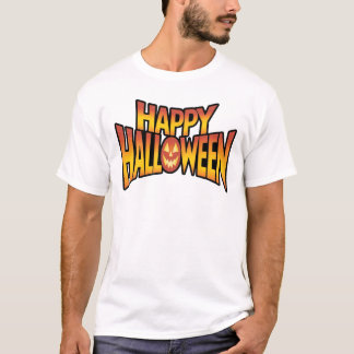 Happy Halloween Spooky Pumpkin Text Design T-Shirt