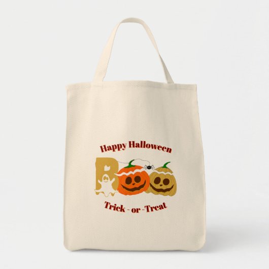 Happy Halloween Spooky Pumpkin Trick oder Treat Tragetasche (Vorne)