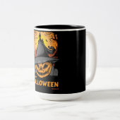 Happy Halloween Spooky Pumpkin Zweifarbige Tasse (VorderseiteRechts)