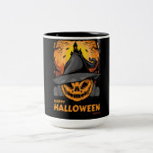Happy Halloween Spooky Pumpkin Zweifarbige Tasse (Mittel)