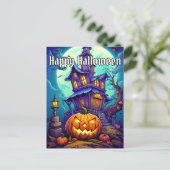 Happy Halloween | Spooky Pumpkins Postkarte (Stehend Vorderseite)