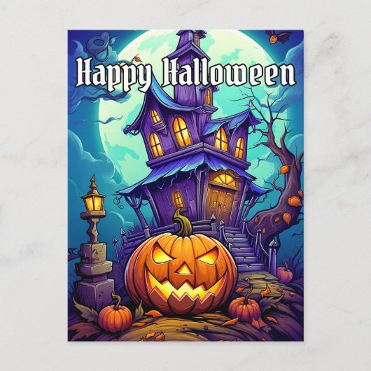 Happy Halloween | Spooky Pumpkins Postkarte (Vorderseite)