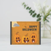 Happy Halloween Spooky Pumpkins Postkarte (Stehend Vorderseite)