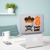 Happy Halloween Spooky Pumpkins Skullies Aufkleber (Laptop auf Schreibtisch)