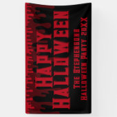 Happy Halloween Spooky Red Black Dripping Blood Banner (Vertikal)