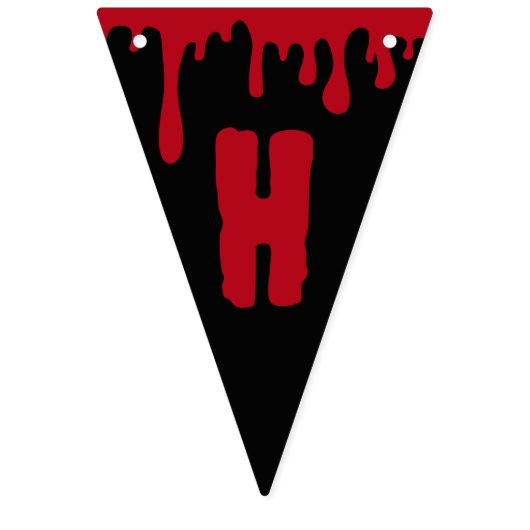 Happy Halloween Spooky Red Black Dripping Blood Wimpelkette (Erste Fahne)