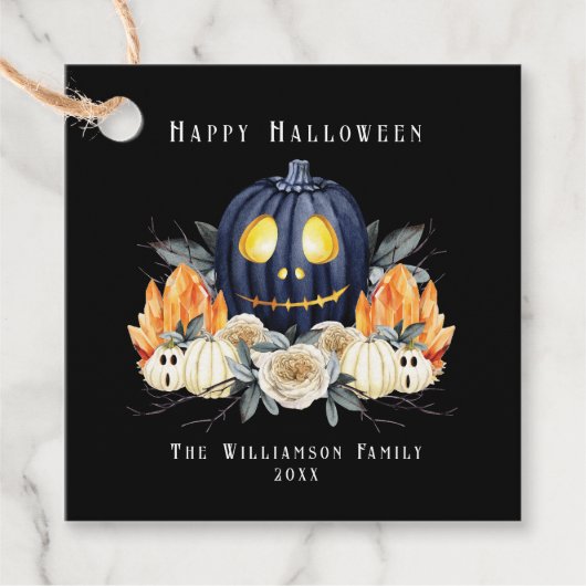 Happy Halloween Spooky Samhain Pumpkins Crystals Geschenkanhänger (Vorderseite)