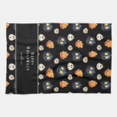Happy Halloween Spooky Samhain Pumpkins Crystals Geschirrtuch (Horizontal)