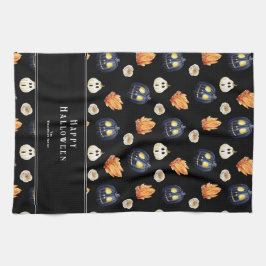 Happy Halloween Spooky Samhain Pumpkins Crystals Geschirrtuch