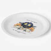 Happy Halloween Spooky Samhain Pumpkins Crystals Pappteller (Schrägansicht)