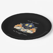 Happy Halloween Spooky Samhain Pumpkins Crystals Pappteller (Schrägansicht)