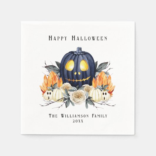 Happy Halloween Spooky Samhain Pumpkins Crystals Serviette (Vorderseite)