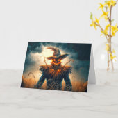 Happy Halloween Spooky Scarecrow Karte (Gelbe Blume)
