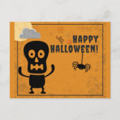 Happy Halloween Spooky Skeleton Spider Postkarte (Vorderseite)