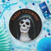 Happy Halloween Spooky Skull Lady Pappteller (Party)
