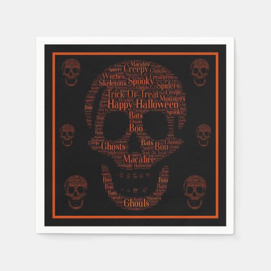 Happy Halloween Spooky Skull Serviette (Vorderseite)