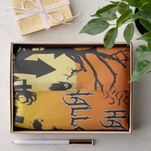 Happy Halloween Spooky Spuk House, Friedhof Seidenpapier (Geschenk)