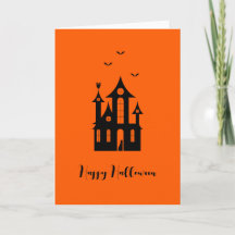 Happy Halloween Spooky Spuk House Orange Black