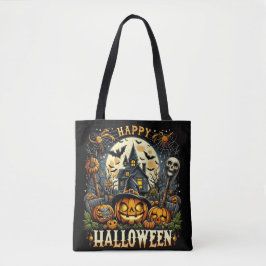 Happy Halloween Spooky Spuk House & Pumpkins Tasche